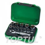 GABW1301 Набор головок MINI 1/4" 4-13мм 13предм. 6гр. TOPTUL