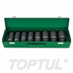 GDAD0802 Набор головок ударн. 3/4" 26-38мм 6гр. 8шт глуб. TOPTUL