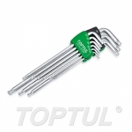 GAAL0928 Набор ключей Torx T10-Т50 9шт длинных, с отверстием и шариком TOPTUL 