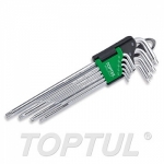 GAAL0915 Набор ключей Torx T10-Т50 9шт с отверстием экстра длинных TOPTUL