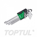 GBAL0901 Набор ключей шестигр. 1/16"-3/8" 9шт длин.с шар. TOPTUL