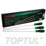 GAAE0306 Набор отверток 3шт EXTRA LONG (SL5,5 SL6,5 PH2) 400mm TOPTUL