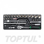 GCAT2604 Набор-сет головок 1/2" 26предм. 6гр. 434х176мм TOPTUL