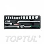 GCAT1808 Набор-сет головок 3/8" 18предм. 6гр. 136х364мм TOPTUL