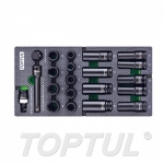 GEA2116 Набор ударных головок 1/2" 13-24 мм, 21 пр. в мягком ложементе TOPTUL 